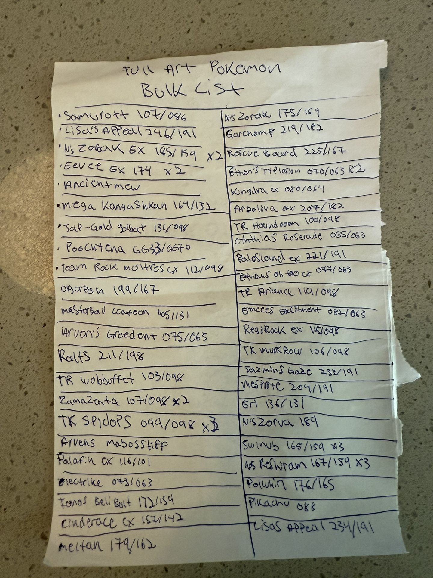 Bulk Pokemon (Full Arts)