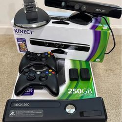XBOX 360 250GB WITH KINECT AND GAMES