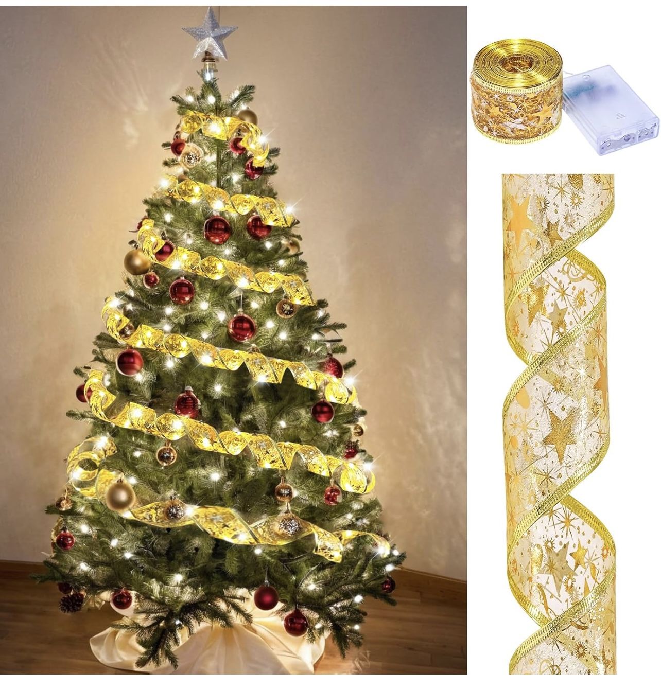 Christmas Tree Ribbon Lights - Fairy Lights
