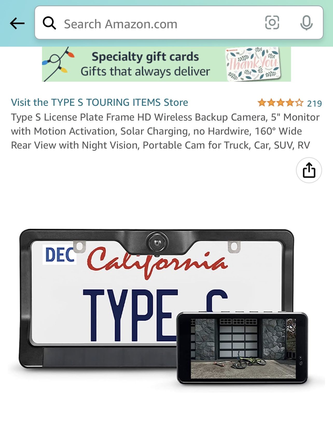 Solar Powered HD Quick Connect Wireless Backup Cam