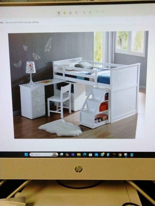 White Loft Bed