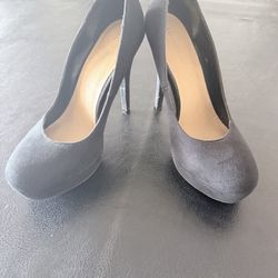 Black Suede, LC Lauren Conrad, Spike Heal, Size 10