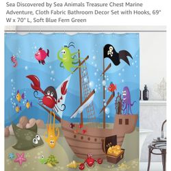 Under the Sea Pirate Shower Curtain