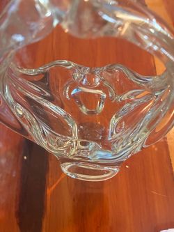 Clear Art Glass Sculptural Bowl