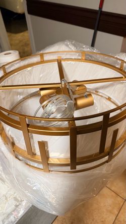 Gold Metal Cage Pendant Chandelier