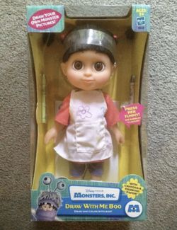 2002 MONSTERS INC BOO DOLL - DRAW WITH ME