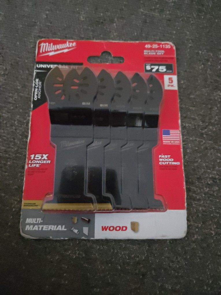 MILWAUKEE 5PC MULTY-TOOL BLADE SET TITANIUM 