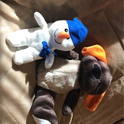 Plush Snowman And Bear