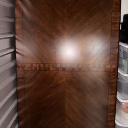 Mahogany Dining Table w/ Green Velvet Chairs