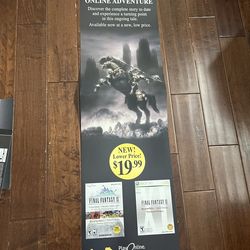 Final Fantasy XI Online GameStop Promo Poster Video Game Vintage 51” Tall