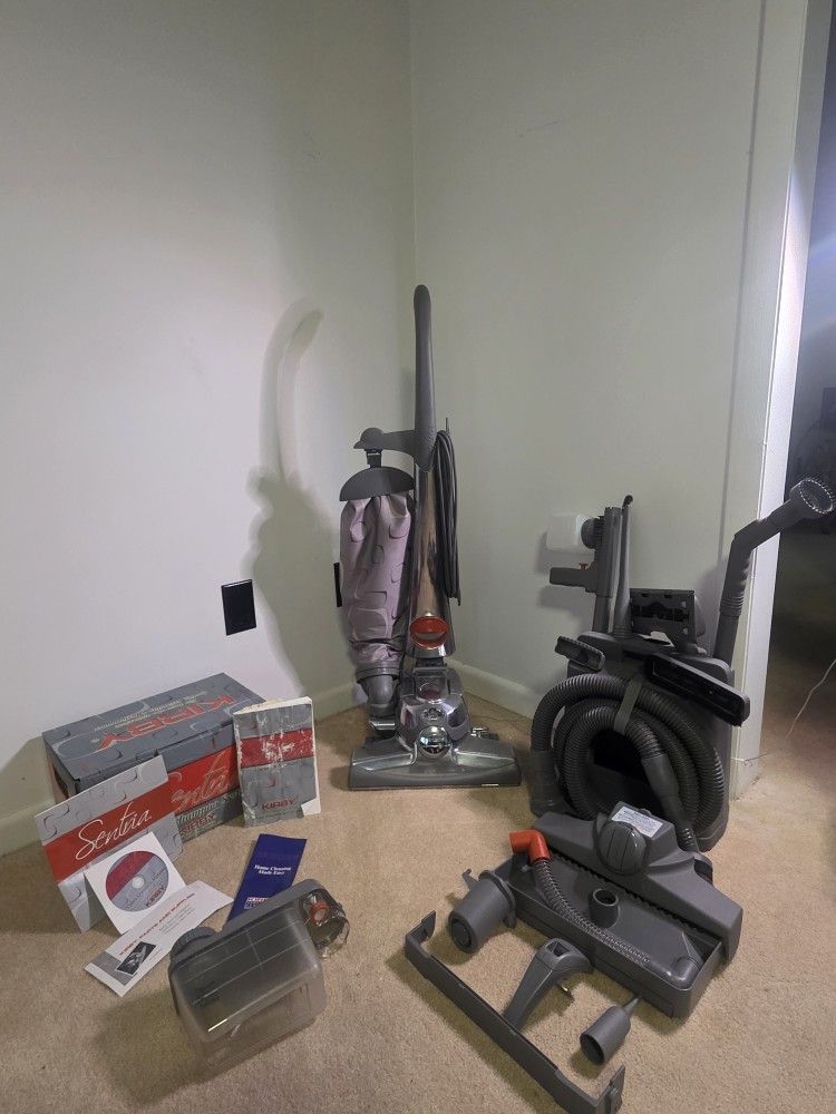 Kirby Sentria G10D Silver Upright Vacuum Cleaner with Attachments and Shampooer