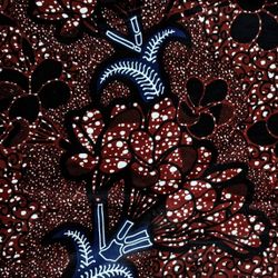 African Fabric 1 Yard Cotton Wax Ankara Print BROWN Orange Abstract