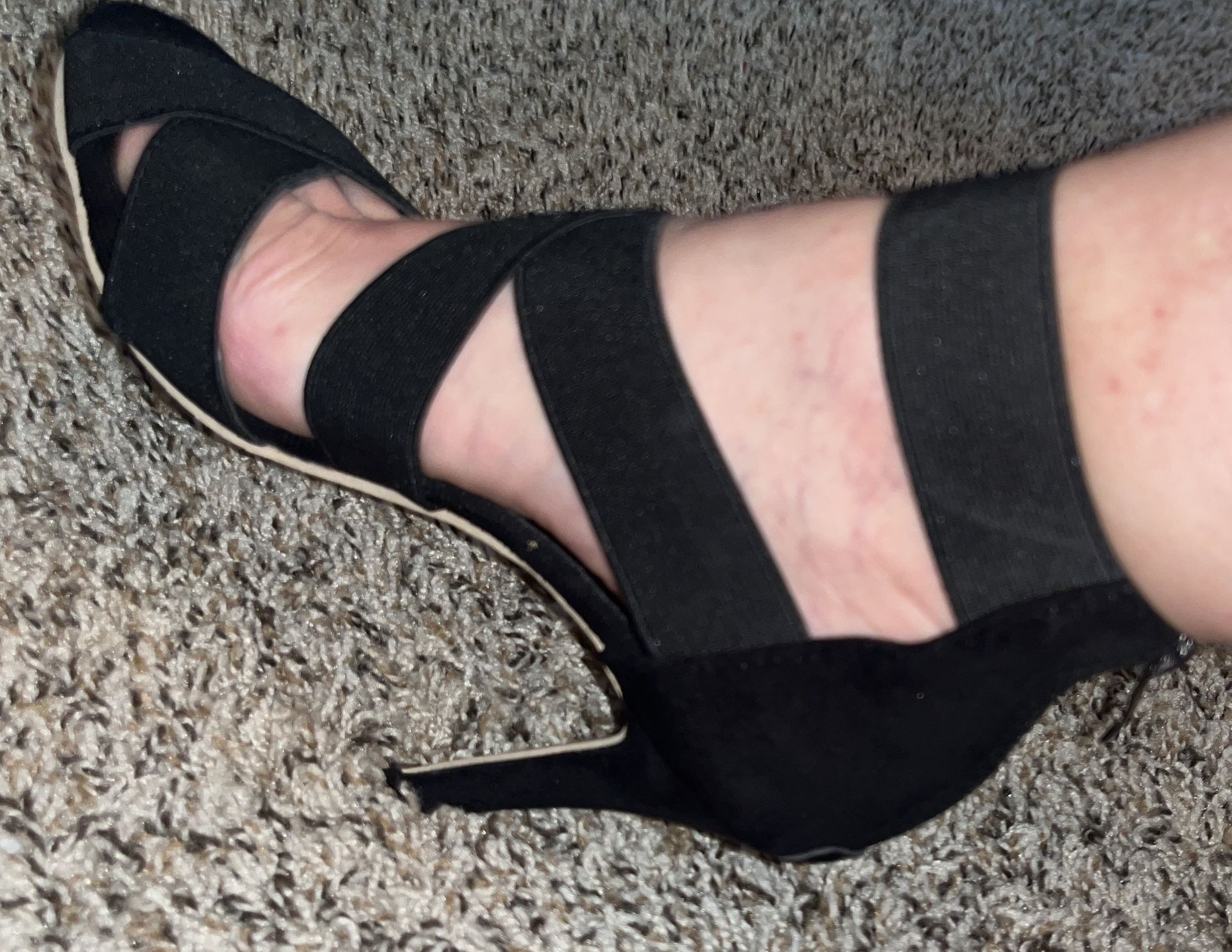 Black Cross Strap Heels