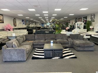 Huge Sofa Sectional w/ Cupholders & Charging Ports