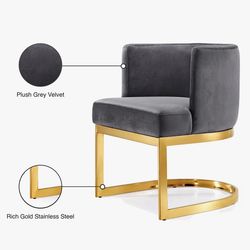 Velvet & Gold Accent Chairs