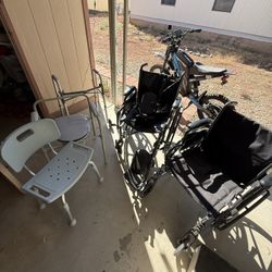 2 Wheel Chairs, Walker, Bathroom Seat,toilet