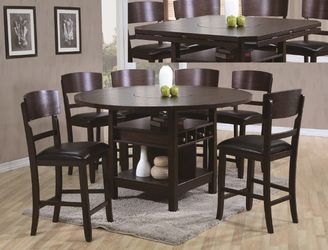 Brand new brown or walnut dining table + 6 chairs