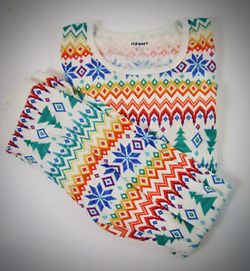 Women’s S/M Tall Thermal Knit Fair Isle Print Pajama Set, Old Navy 