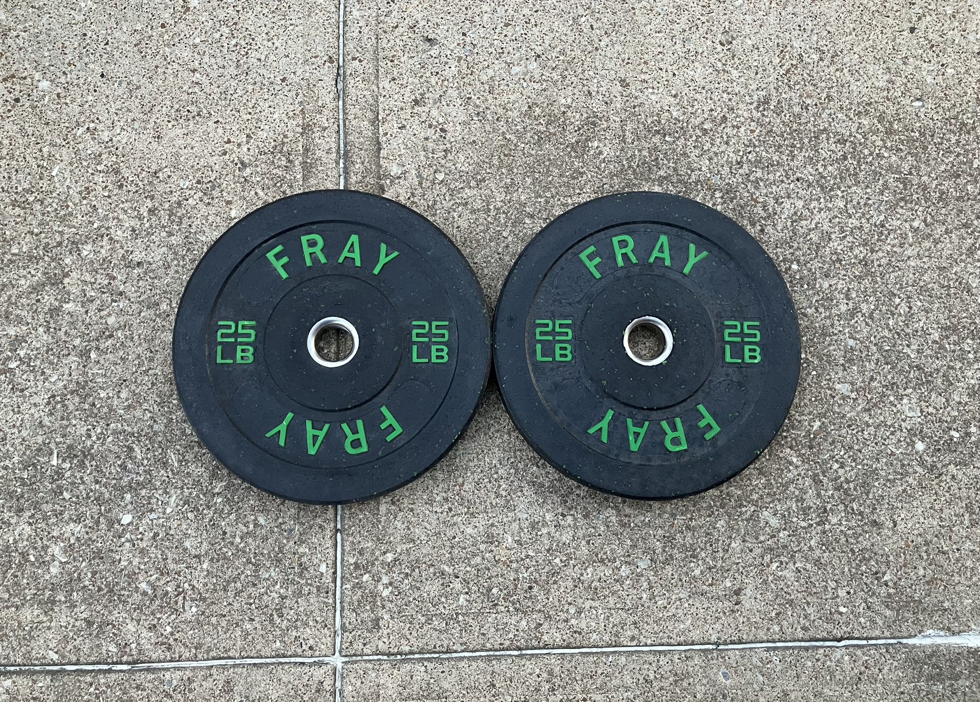 Fray Crumb 25 lb Bumper Olympic 2” hole Bumpers weight plate set lbs plates weights 25lbs 25lb size Fitness