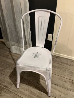 Modern Wingback Chair (Metal Frame) Set of 2, Bristel White