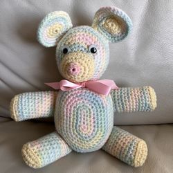 Pastel Crochet Teddy Bear CUTE!