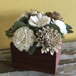 Wood Flowers Rustic Centerpieces
