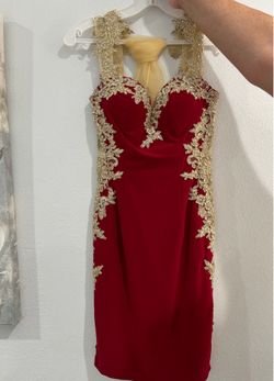 Red and gold dress