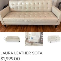 Scandinavian Designs leather sofa