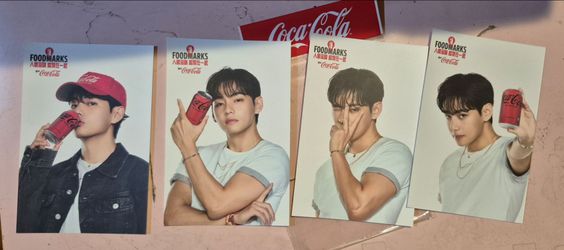 Korea BTS Boy band V Taste Icon Postcard Pack Coca-cola Coke Limited Collection