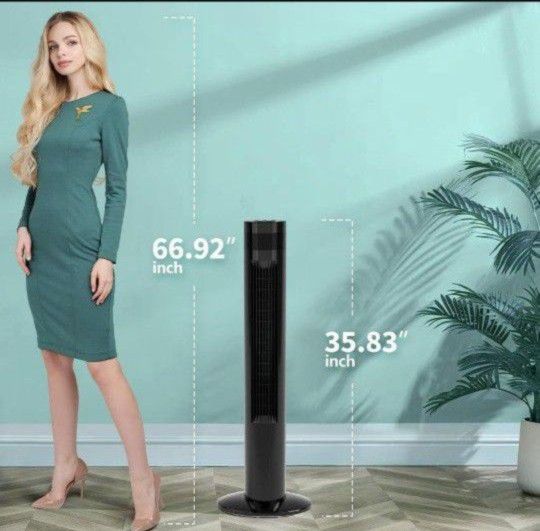 36 Inch Tower Fan Portable Electric Oscillating Fan Quiet Cooling Remote Control Standing Bladeless Floor Fans 3 Speeds Wind Modes