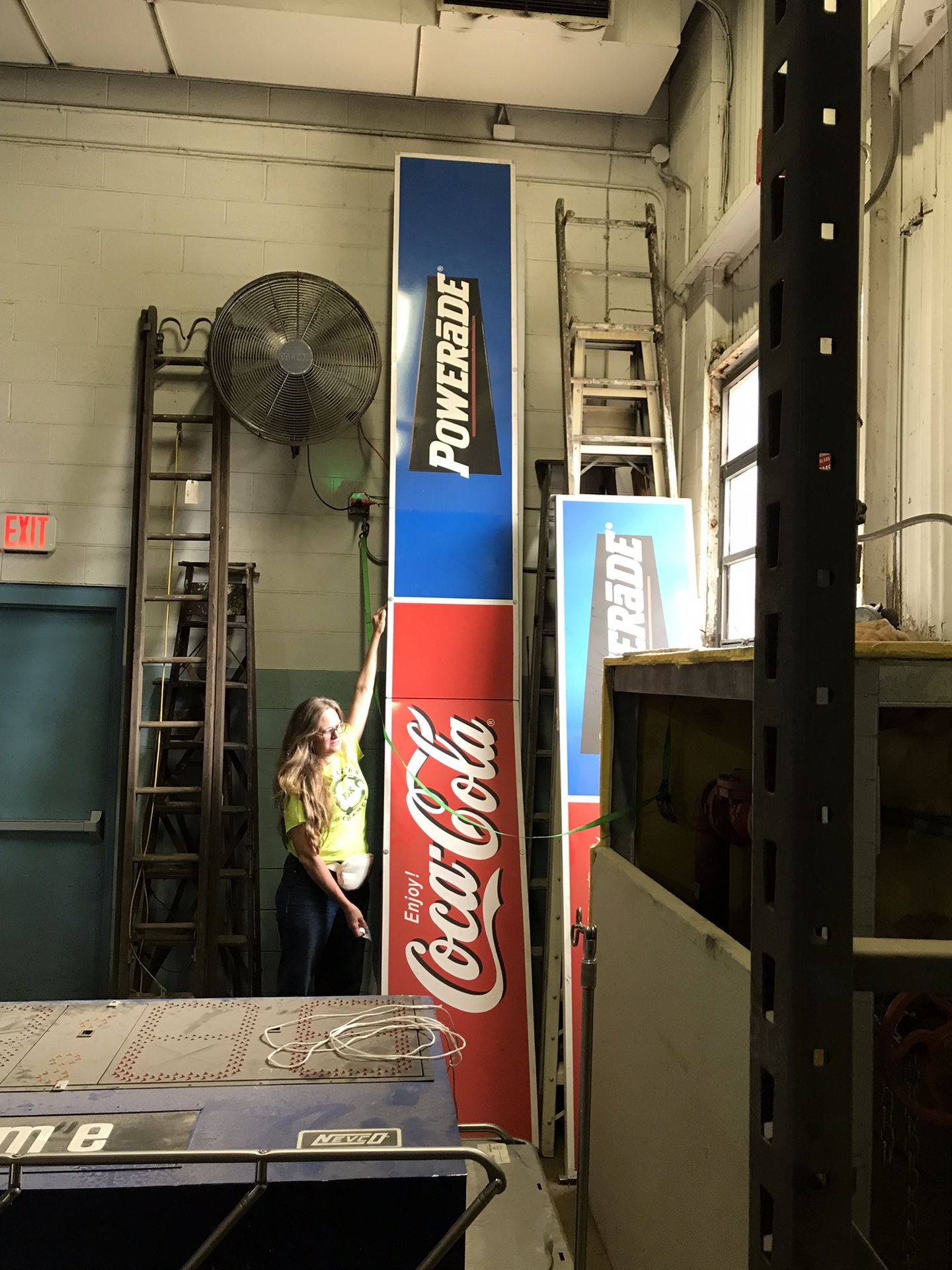 Extra Oversized Aluminum Coca-Cola / Powerade Sign