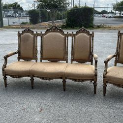 Antique Furniture , Sofa And Love Seat Antique French Louis Xv 