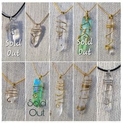 Wire wrapped crystal necklace 