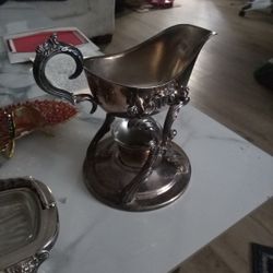 Vintage Laideler And Butter Tray  Silver Plated 