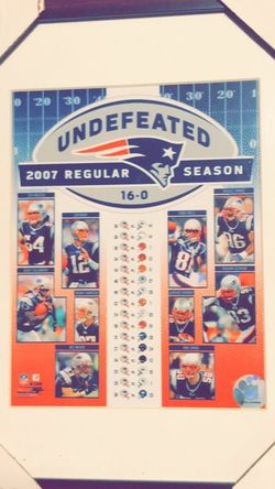 15 1/2”x 12 1/2 Patriots Picture 16-0 Undefeated 2007 Season