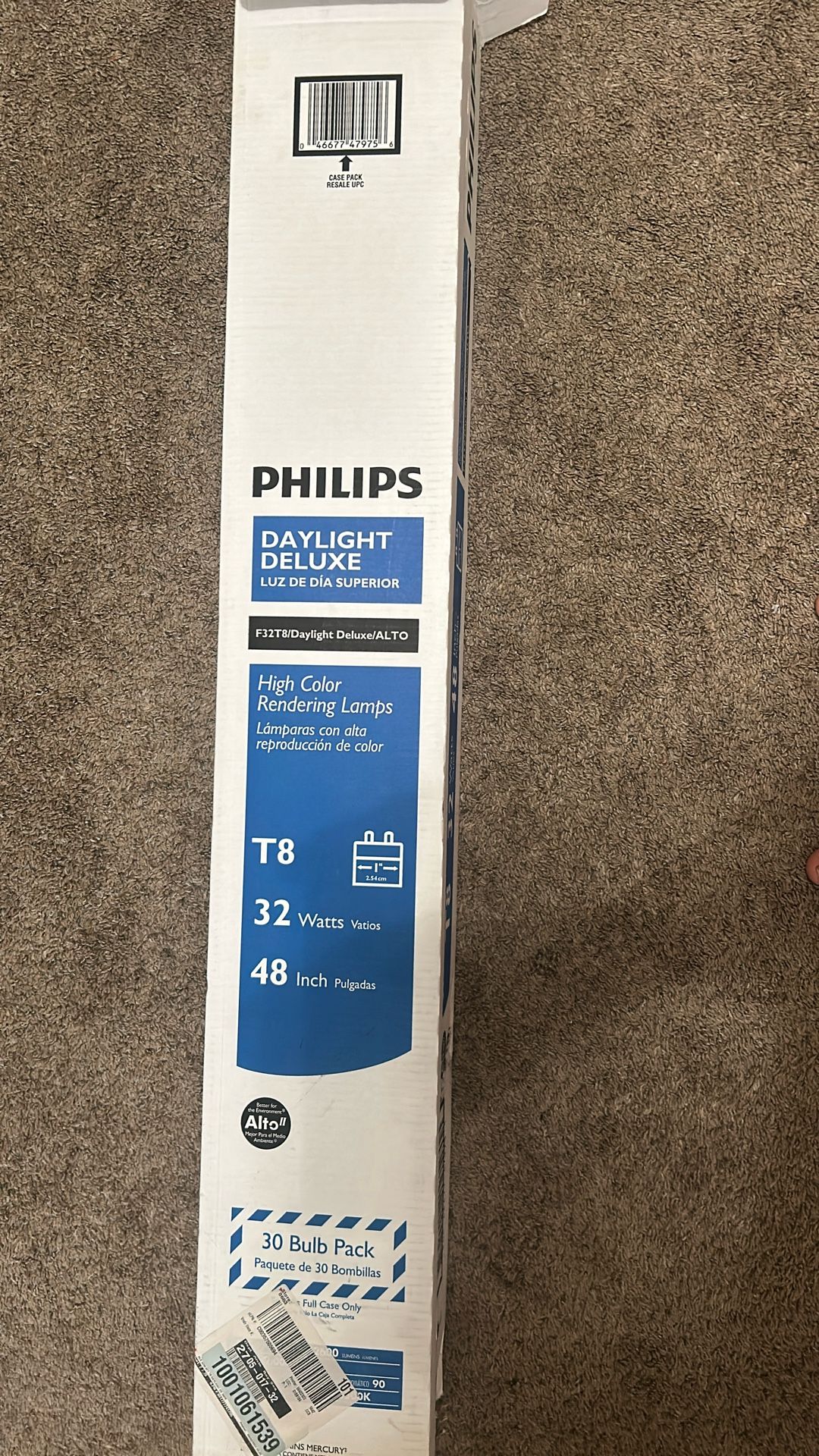 32-Watt 4 ft. Linear T8 Type A Fluorescent Tube Light Bulb Natural Daylight (5000K) (16-Pack) ()