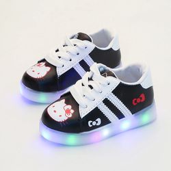 Cute Hello Kitty Black Light Up Sneakers