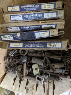 Small Engine Parts Lot — Chains, Coils, Tires, Transaxles, NOS Price: $1