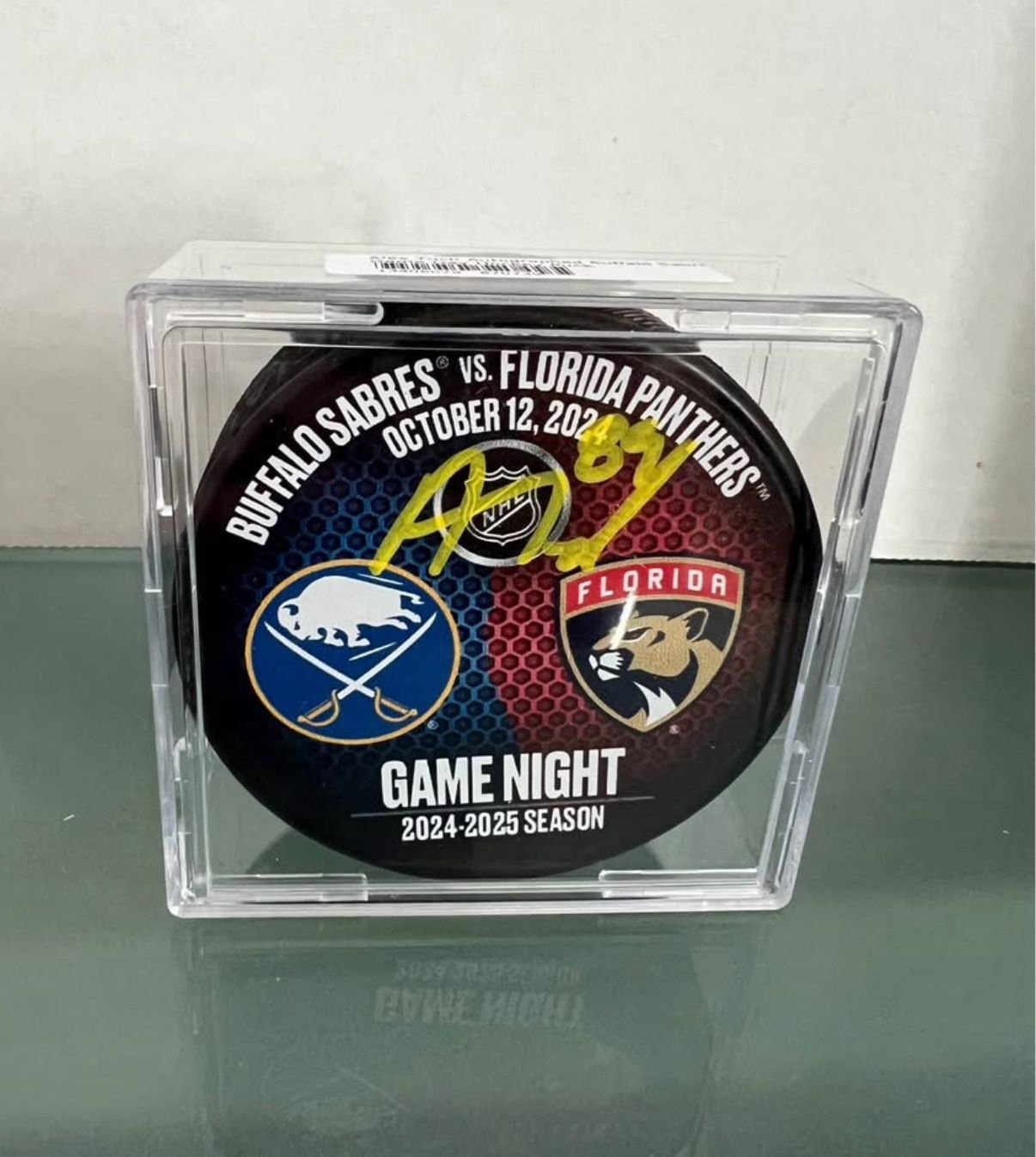 Alex Tuch Autographed Buffalo Sabres Game Day Hockey Puck