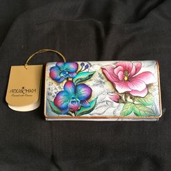 Anuschka Hand Painted Leather Wallet