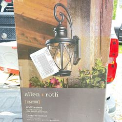 allen + roth Castine 1-Light 20.38-in Bronze; Outdoor Wall Light