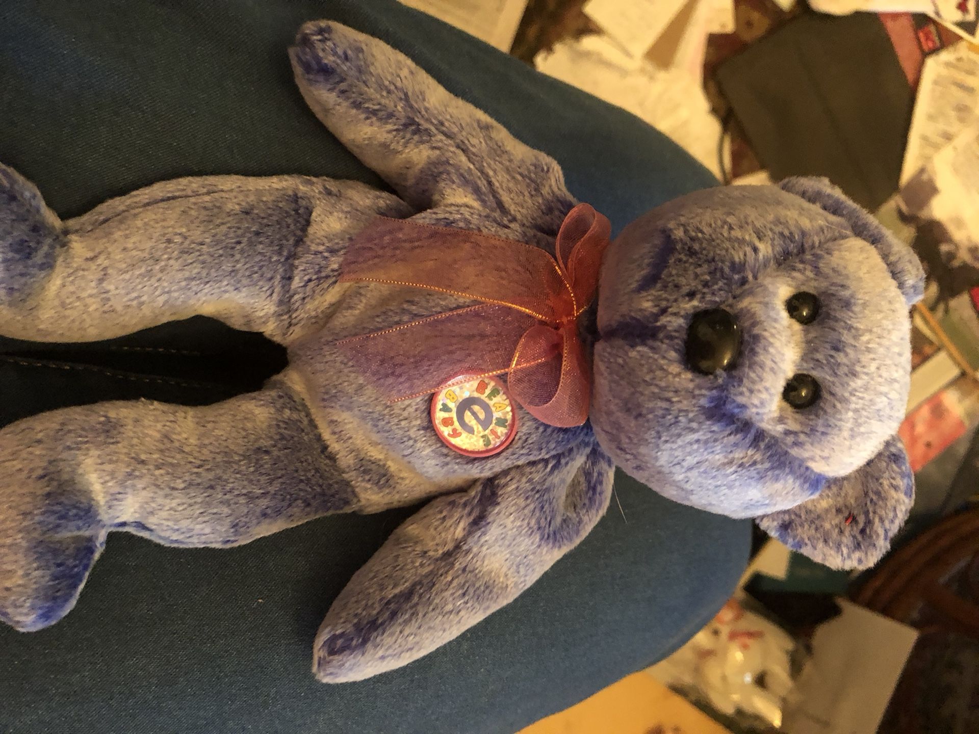 Periwinkle beanie baby.