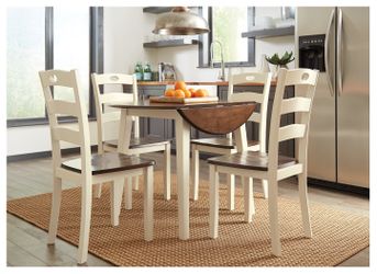 Woodanville Cream/Brown Dining Table with 4 Chairs