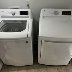 LG White Washer & Dryer Set