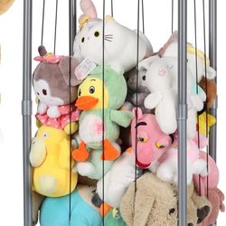 Stuffed Animal Storage Zoo Stuffed Animal Holder,Off-Ground and Space Save Vertical Stuffed Animals Organizer PVC with Elastic for Bedroom Playroom Nu