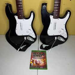 Xbox One Lot Bundle Rock Band 4 Wireless Stratocaster Black Game included