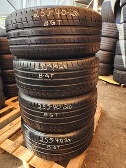 255 40ZR 20 BRIDGESTONE POTENZA TIRES 2554020 USED TIRES (SET) MOUNT BALANCE INCLUDED