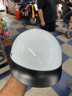 White Half Shell Motorcycle Helmet