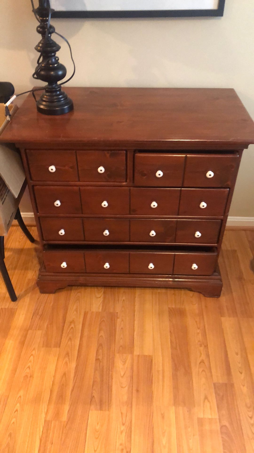 Wood Cabinet With 5 Drawers