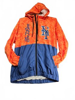 The 7 Line New York Mets NY Camo Windbreaker Jacket Mens Large L Orange Blue